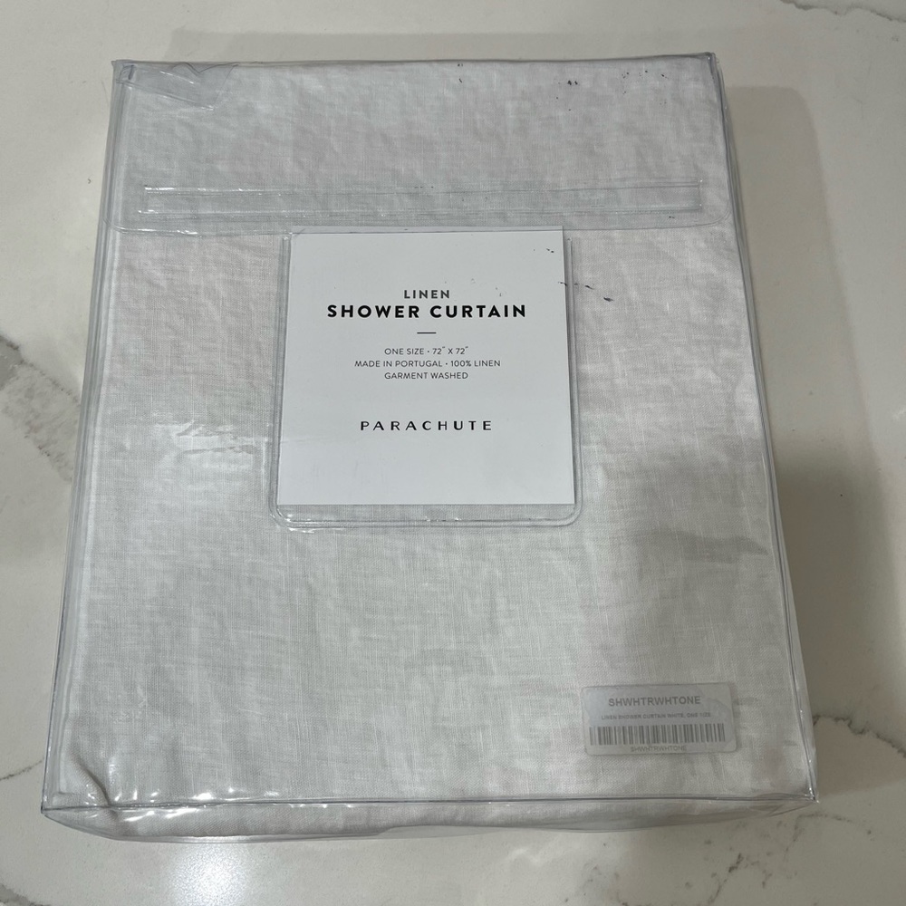 Sold out new in box parachute white linen shower curtain